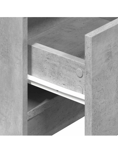 Comodino con 2 Cassetti Grigio Cemento 40x36x50 cm