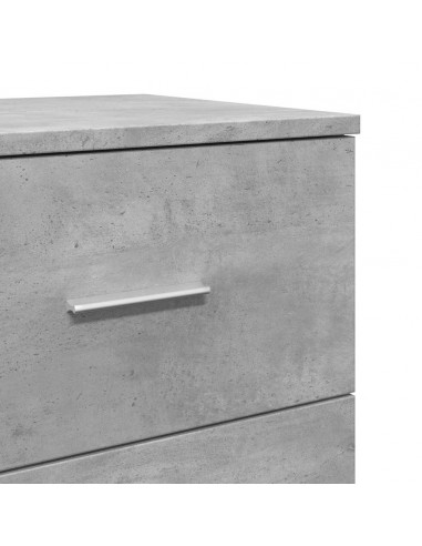 Comodino con 2 Cassetti Grigio Cemento 40x36x50 cm