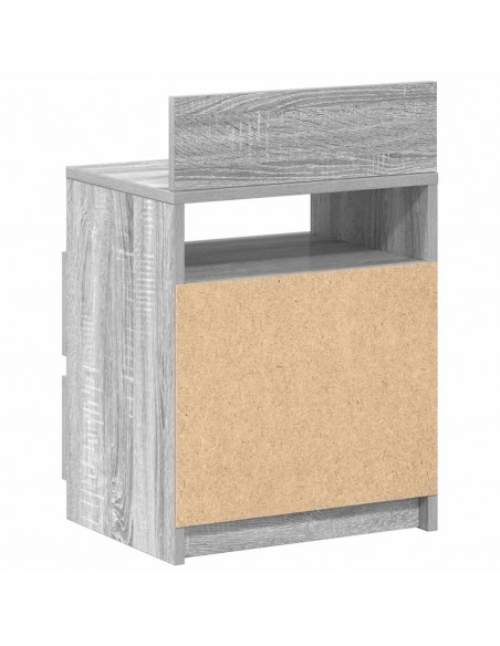 Comodino con 2 Cassetti Grigio Sonoma 40x33x60 cm