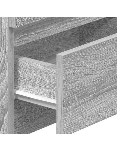 Comodino con 2 Cassetti Grigio Sonoma 40x33x60 cm