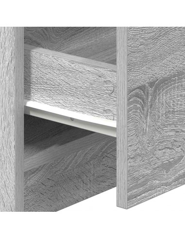 Comodino con 2 Cassetti Grigio Sonoma 40x36x50 cm