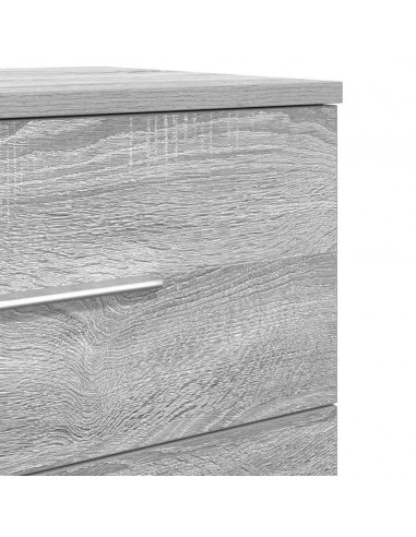 Comodino con 2 Cassetti Grigio Sonoma 40x36x50 cm