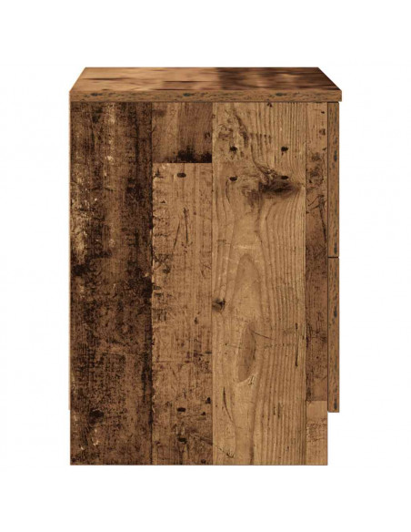Comodino con 2 Cassetti Legno Antico 40x36x50 cm