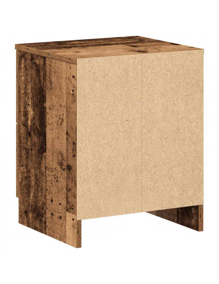 Comodino con 2 Cassetti Legno Antico 40x36x50 cm