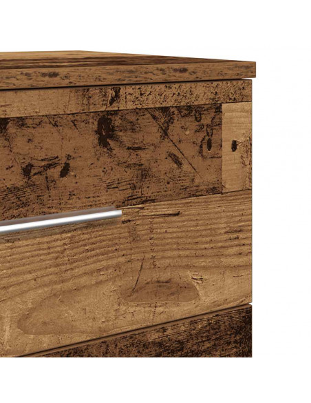 Comodino con 2 Cassetti Legno Antico 40x36x50 cm