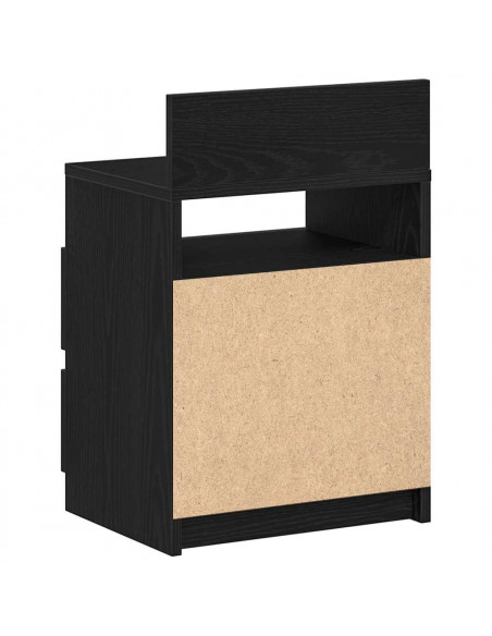 Comodino con 2 Cassetti Nero 40x33x60 cm
