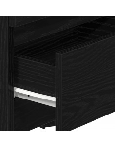 Comodino con 2 Cassetti Nero 40x33x60 cm 2