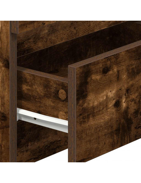 Comodino con 2 Cassetti Rovere Fumo 40x33x60 cm
