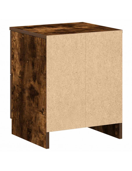 Comodino con 2 Cassetti Rovere Fumo 40x36x50 cm