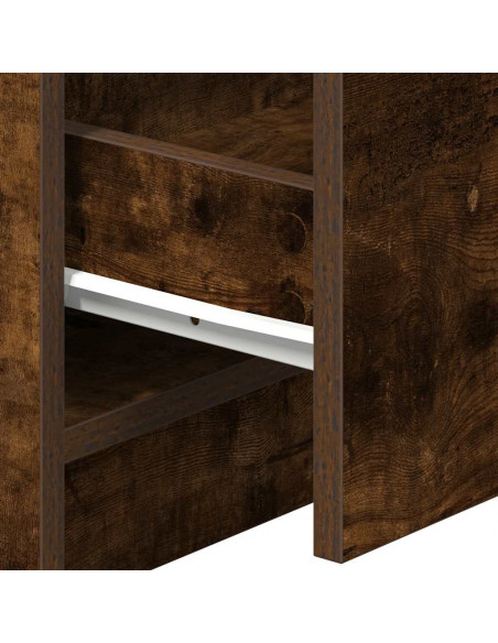 Comodino con 2 Cassetti Rovere Fumo 40x36x50 cm