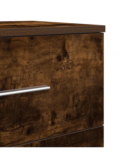 Comodino con 2 Cassetti Rovere Fumo 40x36x50 cm
