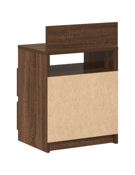 Comodino con 2 Cassetti Rovere Marrone 40x33x60 cm
