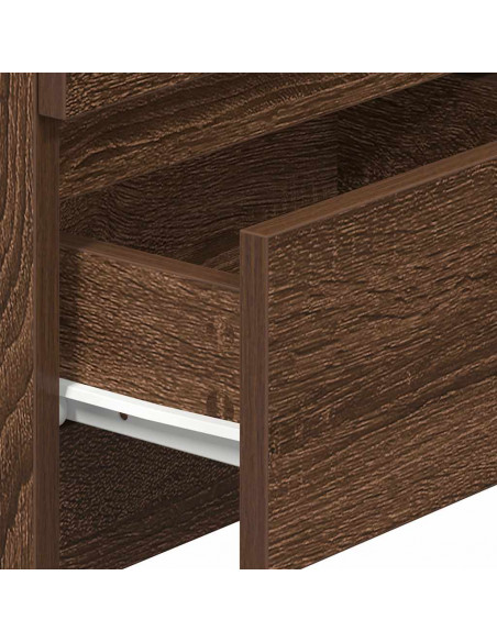 Comodino con 2 Cassetti Rovere Marrone 40x33x60 cm