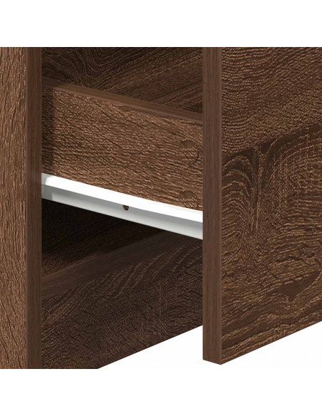 Comodino con 2 Cassetti Rovere Marrone 40x36x50 cm