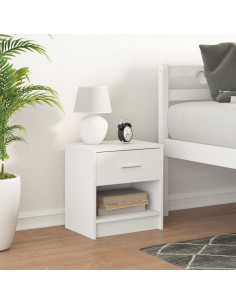 Comodino con Cassetto Bianco 39x28x41 cm 2