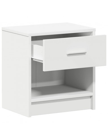 Comodino con Cassetto Bianco 39x28x41 cm