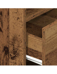 Comodino con Cassetto Legno Antico 25x31x66 cm 2