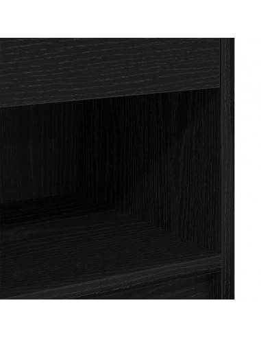 Comodino con Cassetto Nero 39x28x41 cm