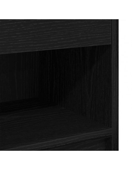 Comodino con Cassetto Nero 39x28x41 cm