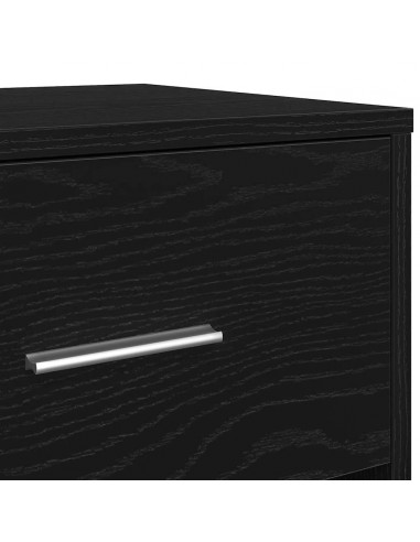 Comodino con Cassetto Nero 40x34x50 cm