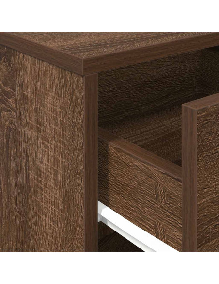 Comodino con Cassetto Rovere Marrone 40x34x50 cm