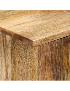 Credenza 80x30x95 cm in Legno Grezzo Massello di Mango 2