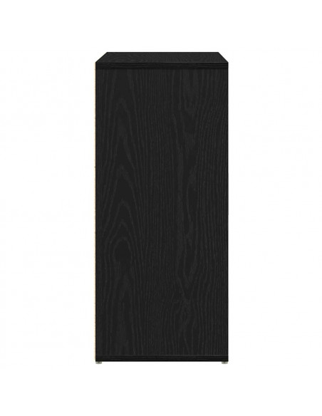 Credenza Rovere Nero 60x31x70 cm in Legno Multistrato