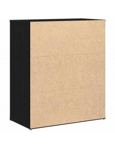 Credenza Rovere Nero 60x31x70 cm in Legno Multistrato 2