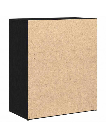 Credenza Rovere Nero 60x31x70 cm in Legno Multistrato