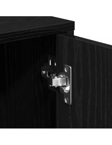 Credenza Rovere Nero 60x31x70 cm in Legno Multistrato