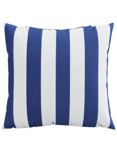 Cuscini Decorativi 4pz Strisce Blu e Bianco 60x60 cm Tessuto 2