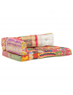 Cuscino per Divani Pallet Multicolore in Tessuto Patchwork