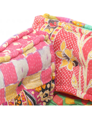 Cuscino per Divani Pallet Multicolore in Tessuto Patchwork