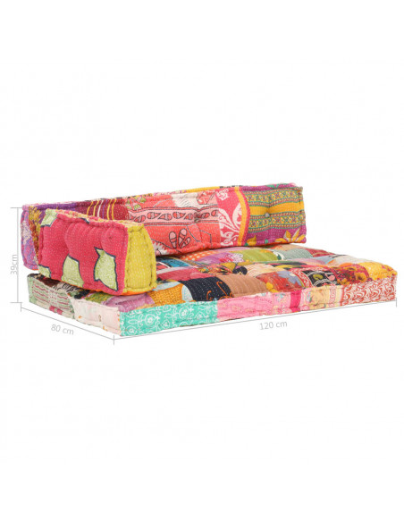 Cuscino per Divani Pallet Multicolore in Tessuto Patchwork
