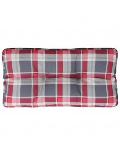 Cuscino per Pallet a Quadri Rossi 70x40x12 cm in Tessuto