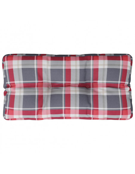 Cuscino per Pallet a Quadri Rossi 70x40x12 cm in Tessuto
