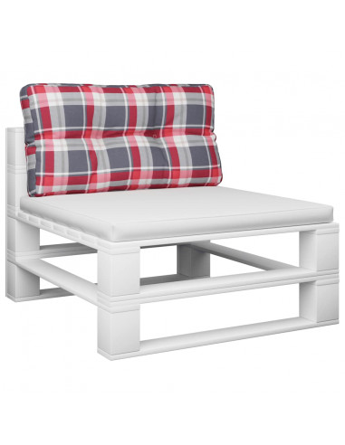 Cuscino per Pallet a Quadri Rossi 70x40x12 cm in Tessuto