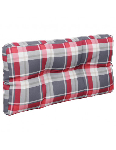 Cuscino per Pallet a Quadri Rossi 70x40x12 cm in Tessuto