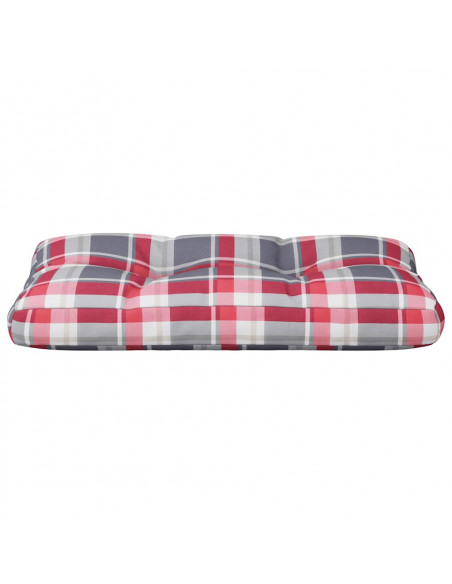Cuscino per Pallet a Quadri Rossi 70x40x12 cm in Tessuto