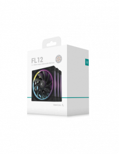 DEEPCOOL VENTOLE CASE FL12 NERA ARGB PWM BASSO RUMORE (kit 3 ventole)