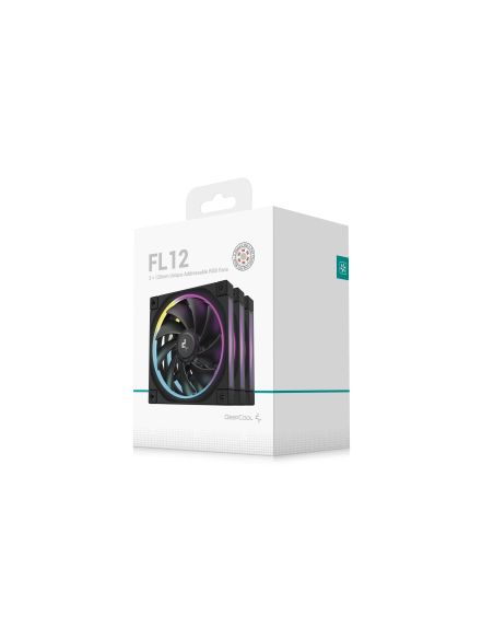 DEEPCOOL VENTOLE CASE FL12 NERA ARGB PWM BASSO RUMORE (kit 3 ventole)