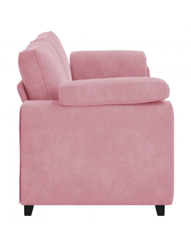 Divano a 3 Posti rosa 220x77x82 cm in Velluto