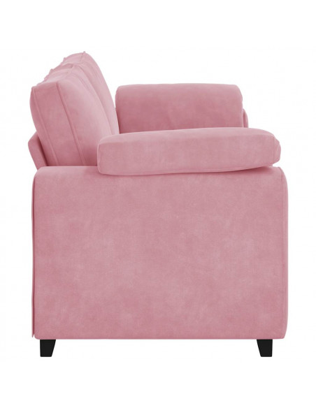 Divano a 3 Posti rosa 220x77x82 cm in Velluto