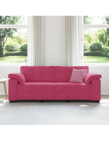 Divano a 3 Posti Rosso Vino 178 cm in Velluto