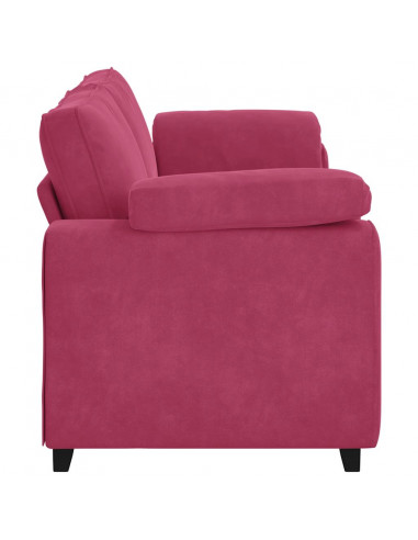 Divano a 3 Posti Rosso Vino 178 cm in Velluto