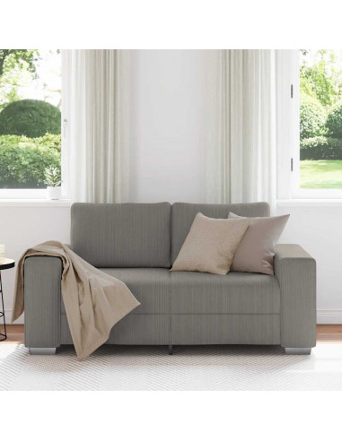 Divano Divanetto Grigio Chiaro 120cm Tessuto di Velluto a Coste