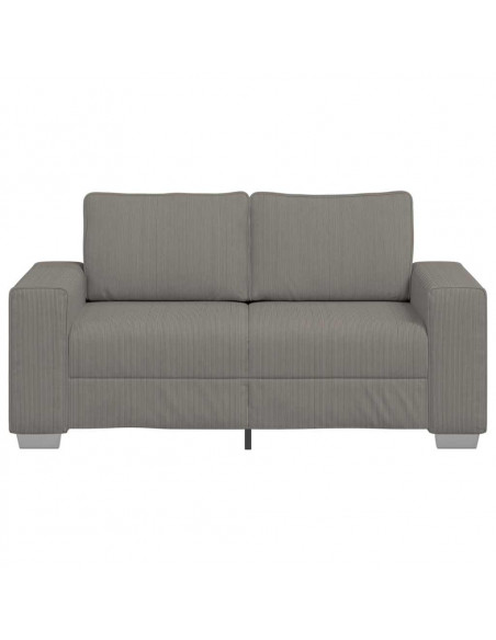 Divano Divanetto Grigio Chiaro 120cm Tessuto di Velluto a Coste
