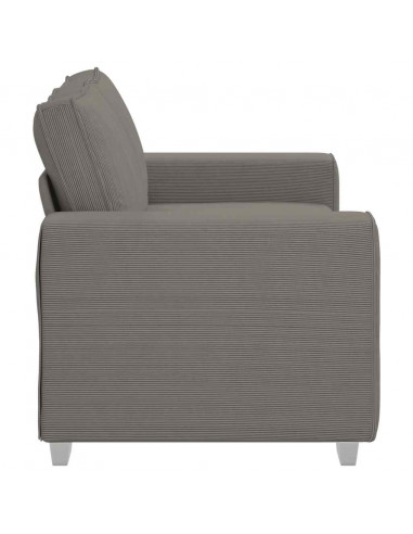 Divano Divanetto Grigio Chiaro 120cm Tessuto di Velluto a Coste