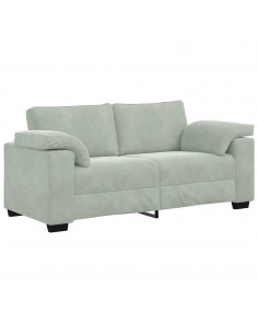 Divano Divanetto Grigio Chiaro 140 cm in Velluto