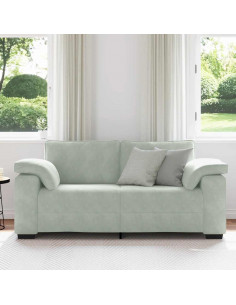 Divano Divanetto Grigio Chiaro 140 cm in Velluto 2